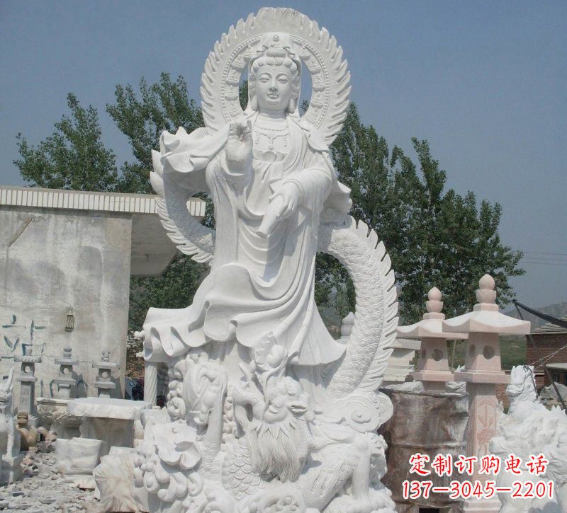 漳州宗教庙宇乘龙观音石雕