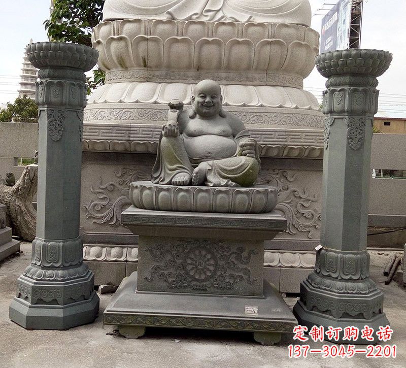 漳州宗教庙宇如意弥勒佛石雕