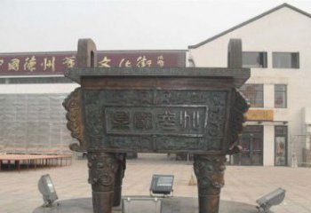 漳州铸铜四足方鼎雕塑