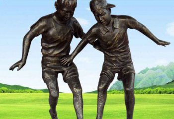 漳州铸铜踢足球的儿童